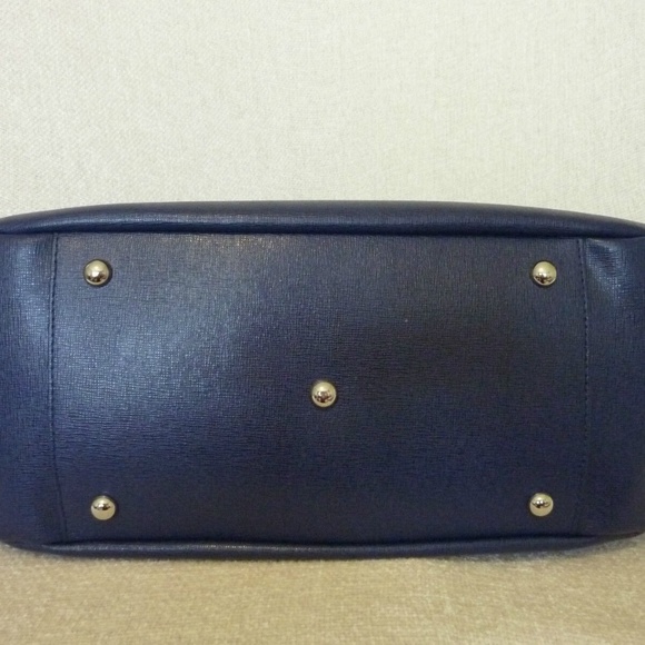 NEW FURLA Dark Ink Blue Saffiano Leather New Giselle Tote Bag/Satchel/ Handbag - Picture 8 of 11